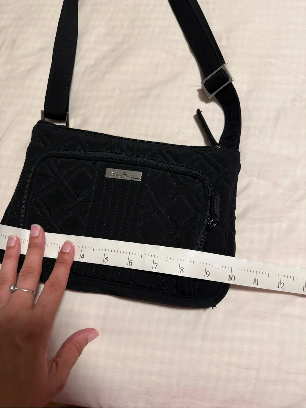 Vera Bradley Little Hipster Black Quilted Crossbody Bag